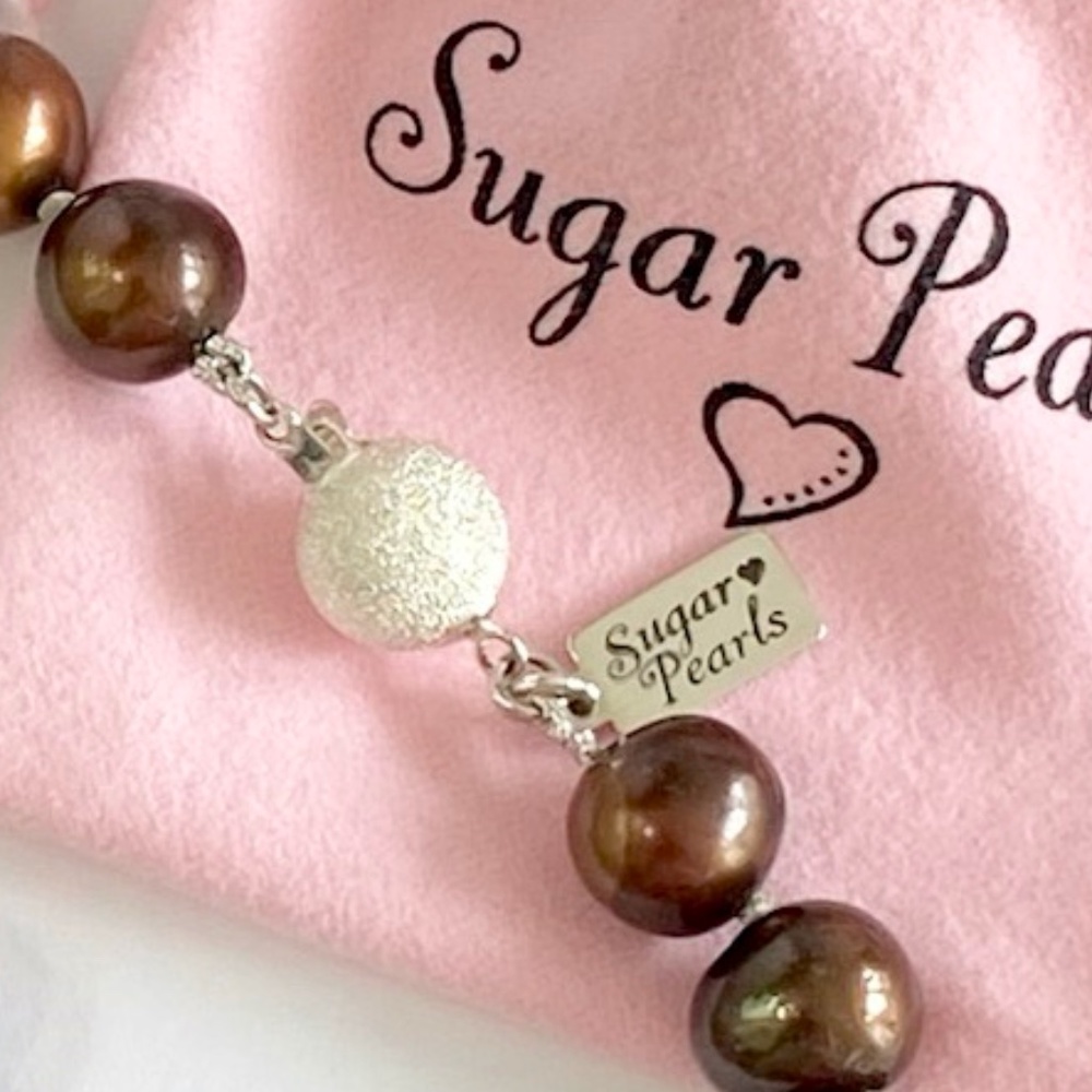 Chocolate Brown Freshwater Pearl Necklace - Picture 5 of 5